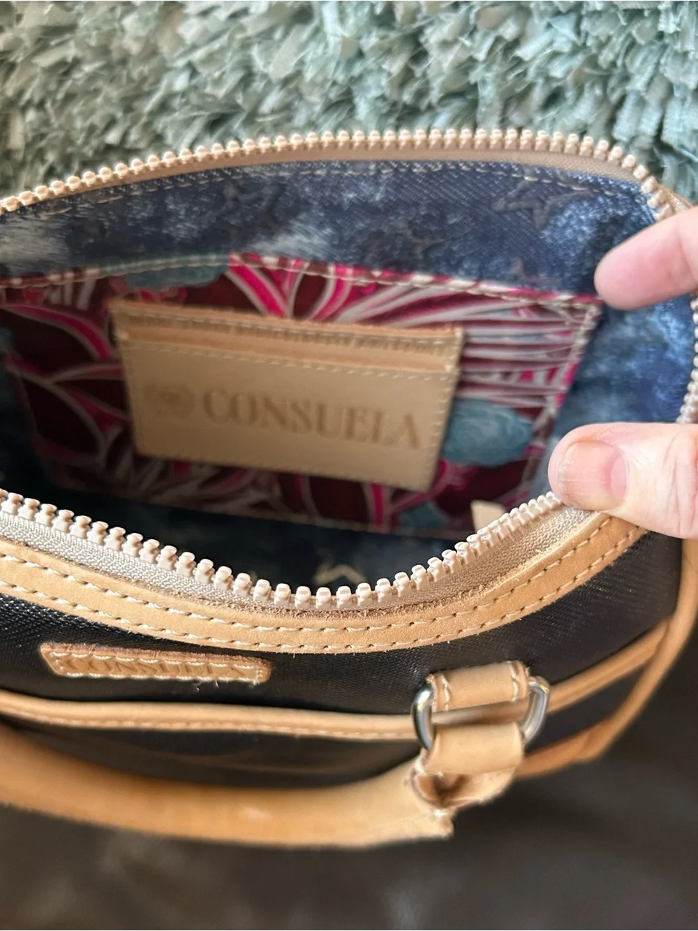 Consuela Black and Tan Small Satchel - Picture 5 of 5
